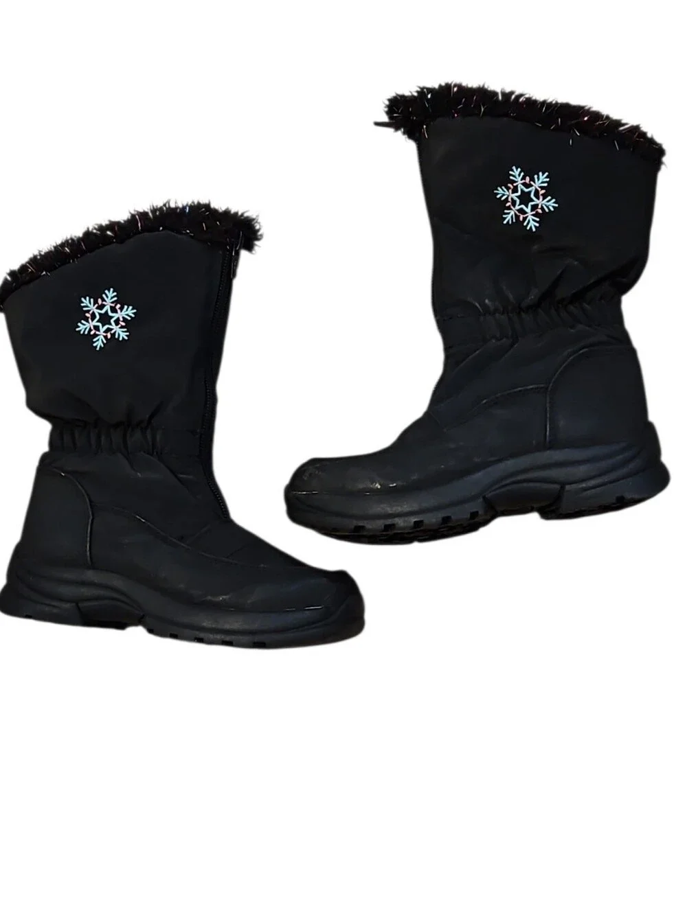 Circo Black Kids Snow Boots with Snowflake Detail Size 11 Girls
